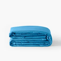 Housses De Couette|Carré Blanc Housse de couette enfant percale de coton Neo azur