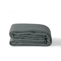 Housses De Couette|Carré Blanc Housse de couette lin et coton lavé Songe kaki cendré