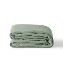 Housses De Couette|Carré Blanc Housse de couette lin et coton lavé Songe eucalyptus