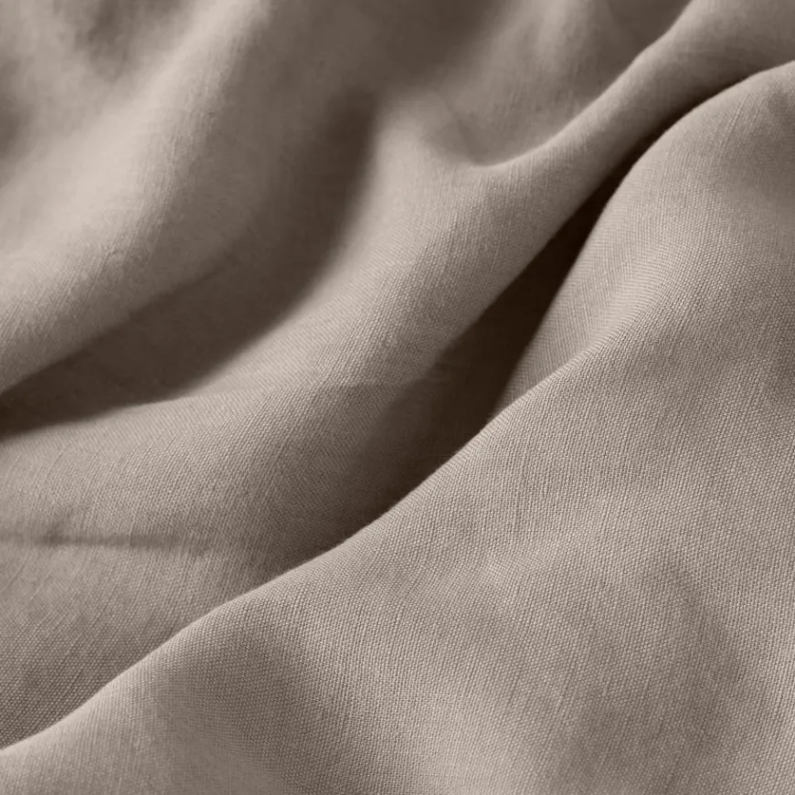 Housses De Couette|Carré Blanc Housse de couette lin et coton lavé Songe grège