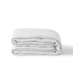 Housses De Couette|Carré Blanc Housse de couette lin et coton lavé Songe blanc