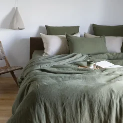 Housses De Couette|Carré Blanc Housse de couette lin et coton lavé Songe bocage