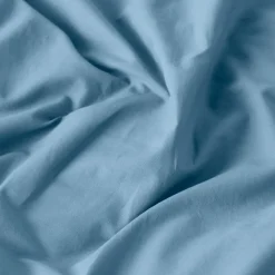 Housses De Couette|Carré Blanc Housse de couette lin et coton lavé Songe bleu baltique