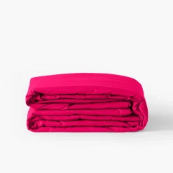 Housses De Couette|Carré Blanc Housse de couette percale de coton Neo magenta