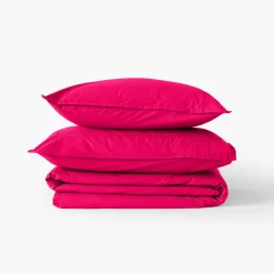 Housses De Couette|Carré Blanc Housse de couette percale de coton Neo magenta