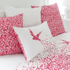 Housses De Couette|Carré Blanc Housse de couette percale de coton imprimée cœurs Mon cœur classique chic