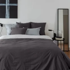 Housses De Couette|Carré Blanc Housse de couette percale de coton Neo anthracite géométrique