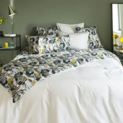 Housses De Couette|Carré Blanc Housse de couette percale de coton Neo ficelle floral
