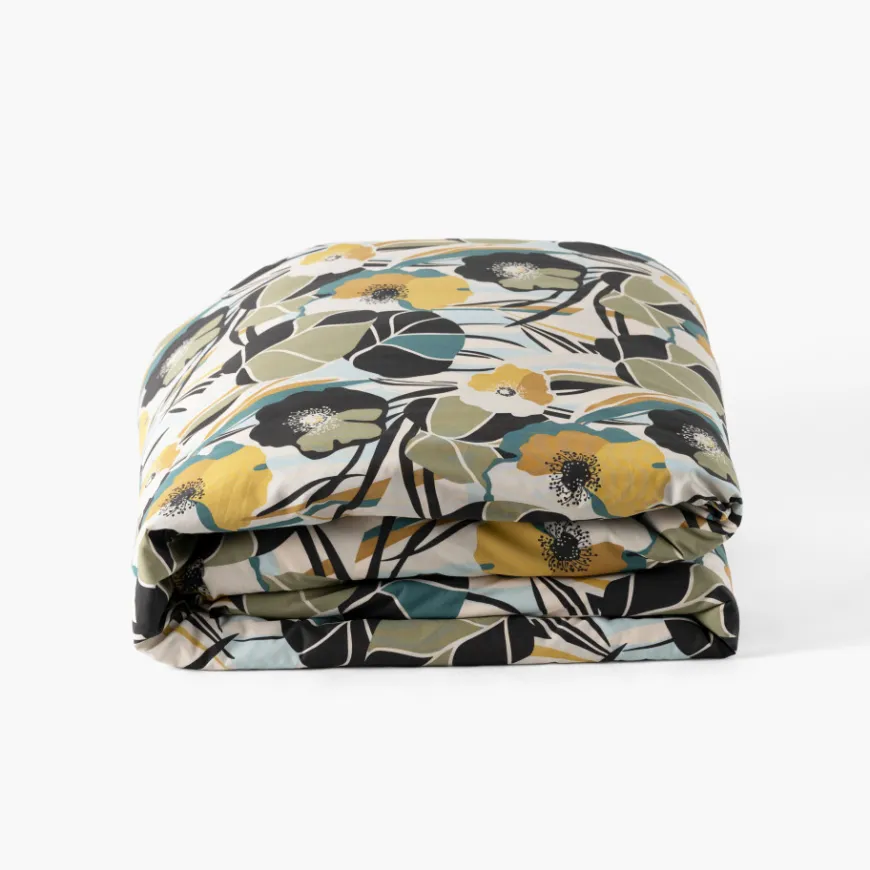 Housses De Couette|Carré Blanc Housse de couette percale de coton Neo ficelle floral