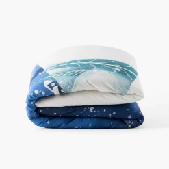 Housses De Couette|Nouveautés Bébénew|Carré Blanc Housse de couette phosphorescente coton Stellaire enfant