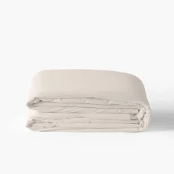 Housses De Couette|Carré Blanc Housse de couette pur coton lavé biologique Souffle vanille