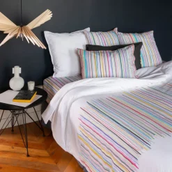 Housses De Couette|Carré Blanc Housse de couette réversible percale de coton Récif