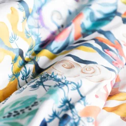 Housses De Couette|Carré Blanc Housse de couette réversible percale de coton Récif