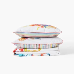 Housses De Couette|Carré Blanc Housse de couette réversible percale de coton Récif