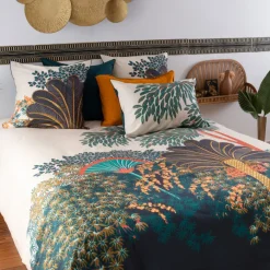 Housses De Couette|Carré Blanc Housse de couette réversible percale de coton Papyrus