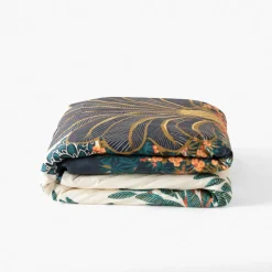 Housses De Couette|Carré Blanc Housse de couette réversible percale de coton Papyrus