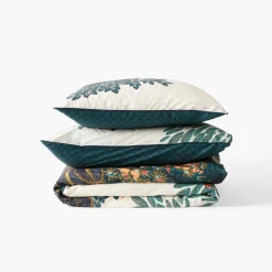 Housses De Couette|Carré Blanc Housse de couette réversible percale de coton Papyrus