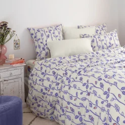 Housses De Couette|Carré Blanc Housse de couette réversible pur coton Twiggypop fleurs