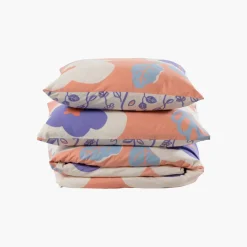 Housses De Couette|Carré Blanc Housse de couette réversible pur coton Twiggypop fleurs