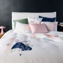 Housses De Couette|Carré Blanc Housse de couette réversible percale de coton Simones