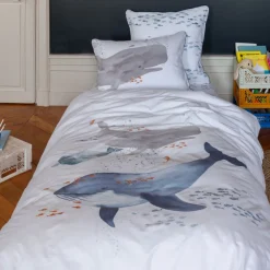 Housses De Couette|Carré Blanc Housse de couette réversible pur coton Océanos