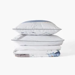 Housses De Couette|Carré Blanc Housse de couette réversible pur coton Océanos