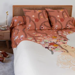 Housses De Couette|Carré Blanc Housse de couette réversible percale de coton Psyché femme