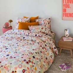 Housses De Couette|Carré Blanc Housse de couette réversible percale de coton Psyché femme