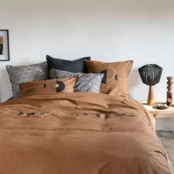 Housses De Couette|Carré Blanc Housse de couette réversible lin et coton lavé Eclipse