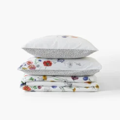 Housses De Couette|Carré Blanc Housse de couette réversible percale de coton Eloges