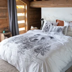Housses De Couette|Carré Blanc Housse de couette réversible percale de coton Grizzli