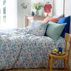 Housses De Couette|Carré Blanc Housse de couette réversible pur coton Mijas floral