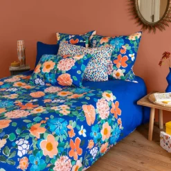 Housses De Couette|Carré Blanc Housse de couette réversible pur coton Mijas floral