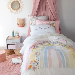 Linge De Litbio|Housses De Couette|Carré Blanc Housse de couette réversible pur coton bio Rêve d'or