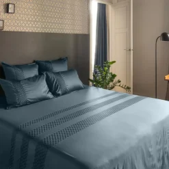 Housses De Couette|Carré Blanc Housse de couette satin de coton Cubes II vert cèdre