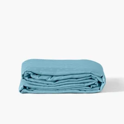 Housses De Couette|Carré Blanc Housse de couette satin de coton jacquard pois et rayures Prestige glacier