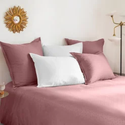 Housses De Couette|Carré Blanc Housse de couette satin de coton jacquard pois et rayures Prestige santal