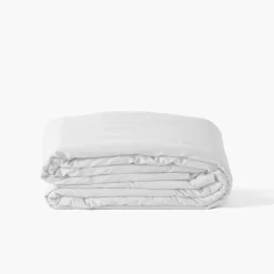 Housses De Couette|Carré Blanc Housse de couette satin de coton lavé bio Quartz blanc