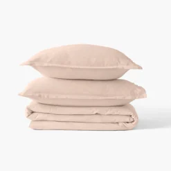 Housses De Couette|Carré Blanc Housse de couette satin de coton jacquard pois et rayures Prestige nacre