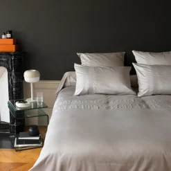 Coffrets Cadeaux|Housses De Couette|Carré Blanc Housse de couette satin de coton Titane