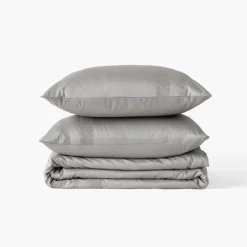 Coffrets Cadeaux|Housses De Couette|Carré Blanc Housse de couette satin de coton Titane