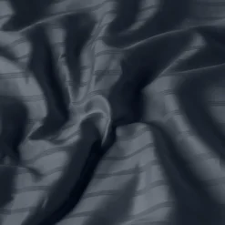 Housses De Couette|Carré Blanc Housse de couette satin de coton jacquard pois et rayures Prestige bleu nuit