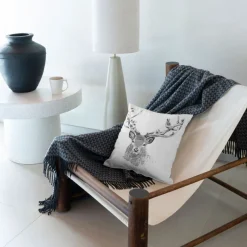 Housses De Coussin|Coffrets Cadeaux|Carré Blanc Housse de coussin coton Elaphe