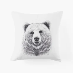 Housses De Coussin|Coffrets Cadeaux|Carré Blanc Housse de coussin coton Grizzli