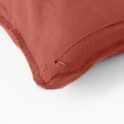 Housses De Coussin|Carré Blanc Housse de coussin lin lavé Songe terre cuite
