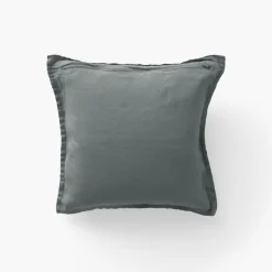 Housses De Coussin|Carré Blanc Housse de coussin lin lavé Songe kaki cendré
