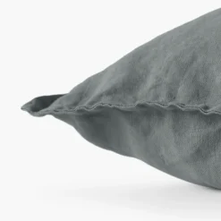 Housses De Coussin|Carré Blanc Housse de coussin lin lavé Songe kaki cendré