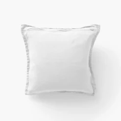 Housses De Coussin|Carré Blanc Housse de coussin lin lavé Songe blanc