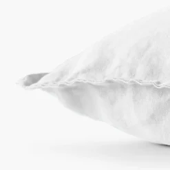 Housses De Coussin|Carré Blanc Housse de coussin lin lavé Songe blanc