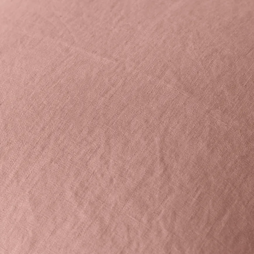 Housses De Coussin|Carré Blanc Housse de coussin lin lavé Songe rose cendré